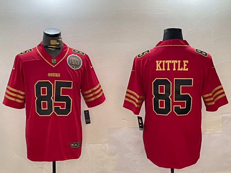 Men San Francisco 49ers 85 Kittle Red Gold 2024 Nike Limited NFL Jersey style 12301